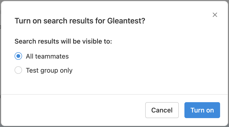 Enable search results